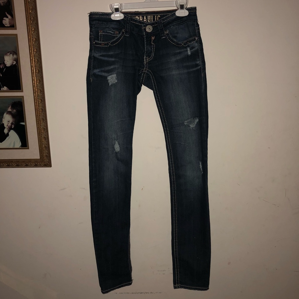 Slightly Ripped Blue Skinny Jeans
